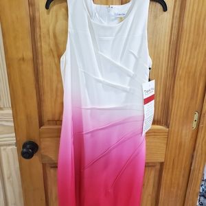 NWT Calvin Klein White to Pink Ombre Dress
